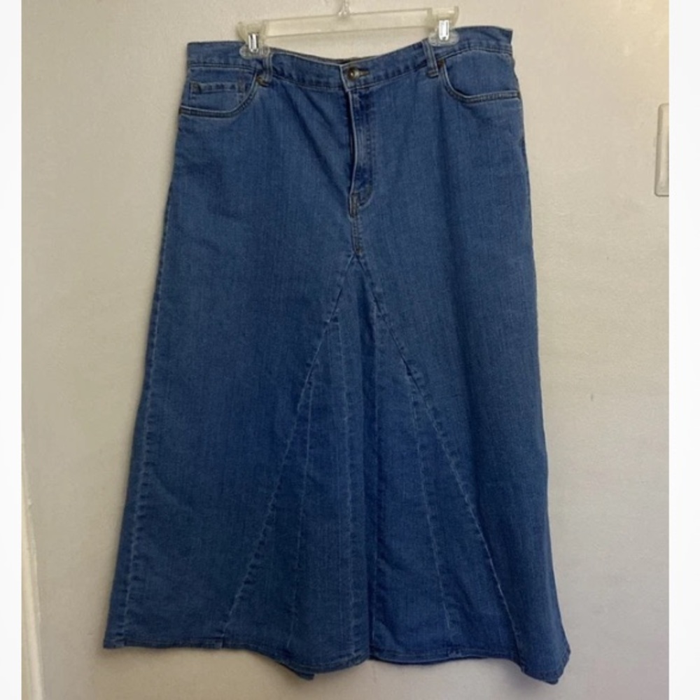 3-26 Denim 24/7 Skirt Maxi Midi A Line Vintage Modest 16w